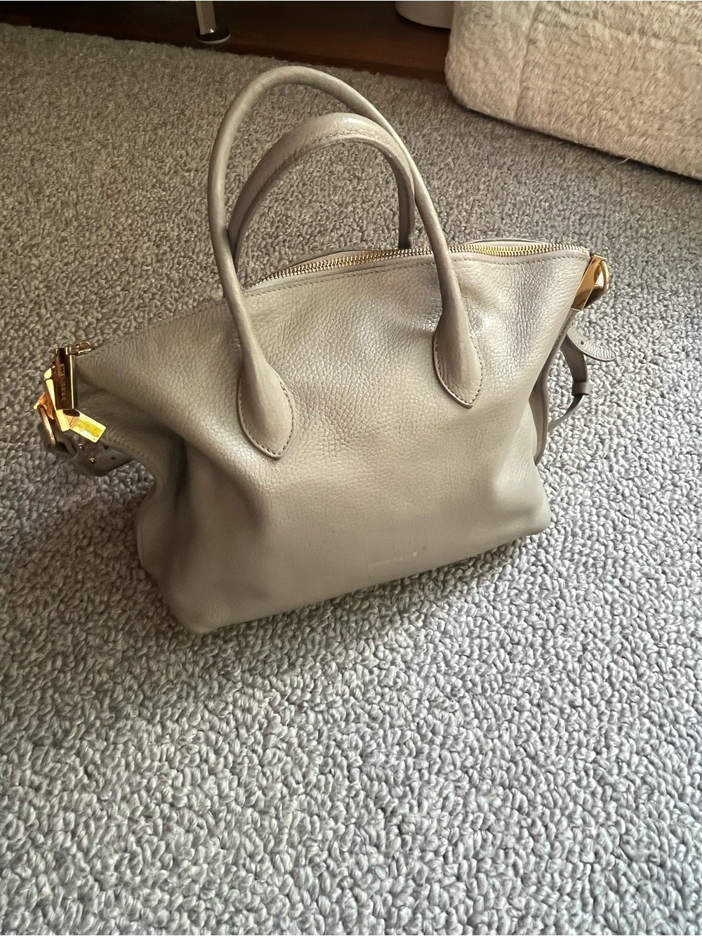 Cocinelle Leather Top-Handle Bag in Taupe